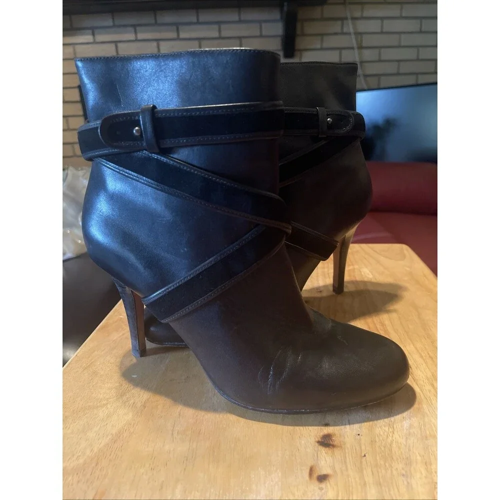 Cole Haan Air Talia Women's Leather Strappy Booties, Black, Size 9.5, 4